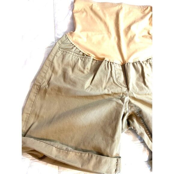 Maternity Old Navy Tan Khaki Boyfriend Roll up Shorts Size 2 NWOT - Picture 3 of 5
